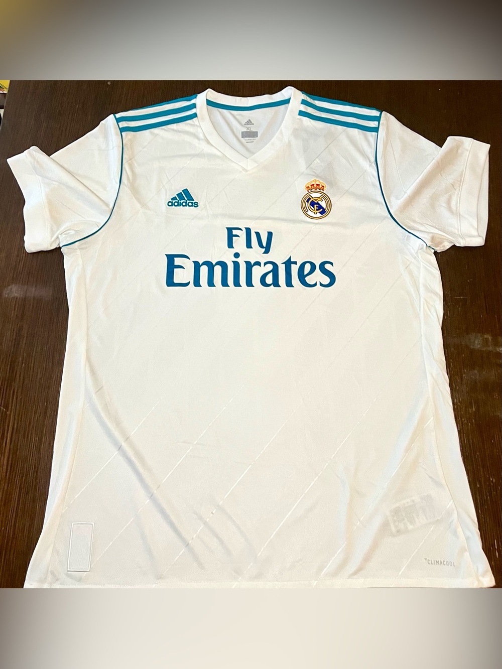 NWT adidas Real Madrid 2017/18 Home Jersey Men XL Blank Back Climacool